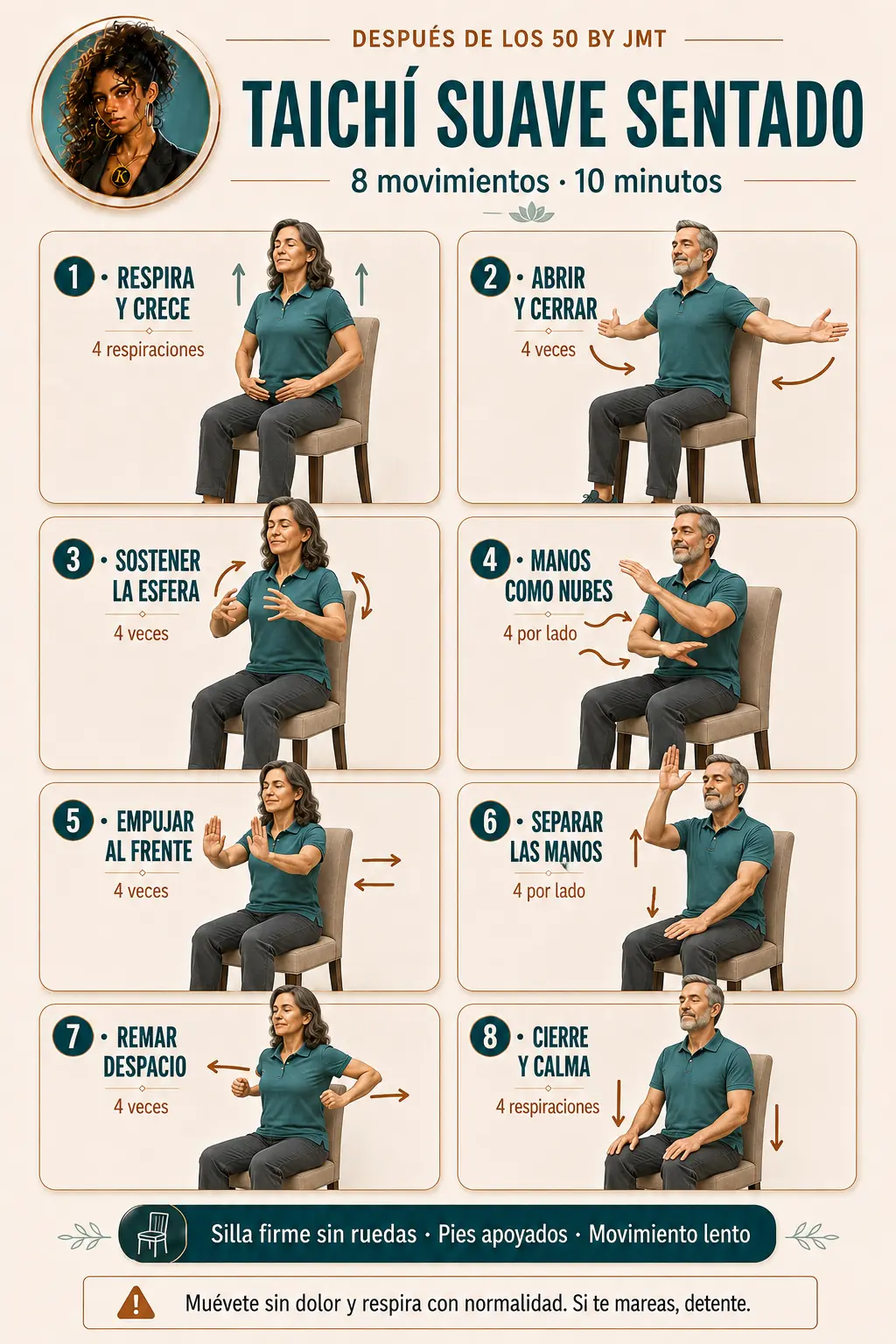 Infografía de Taichí suave sentado